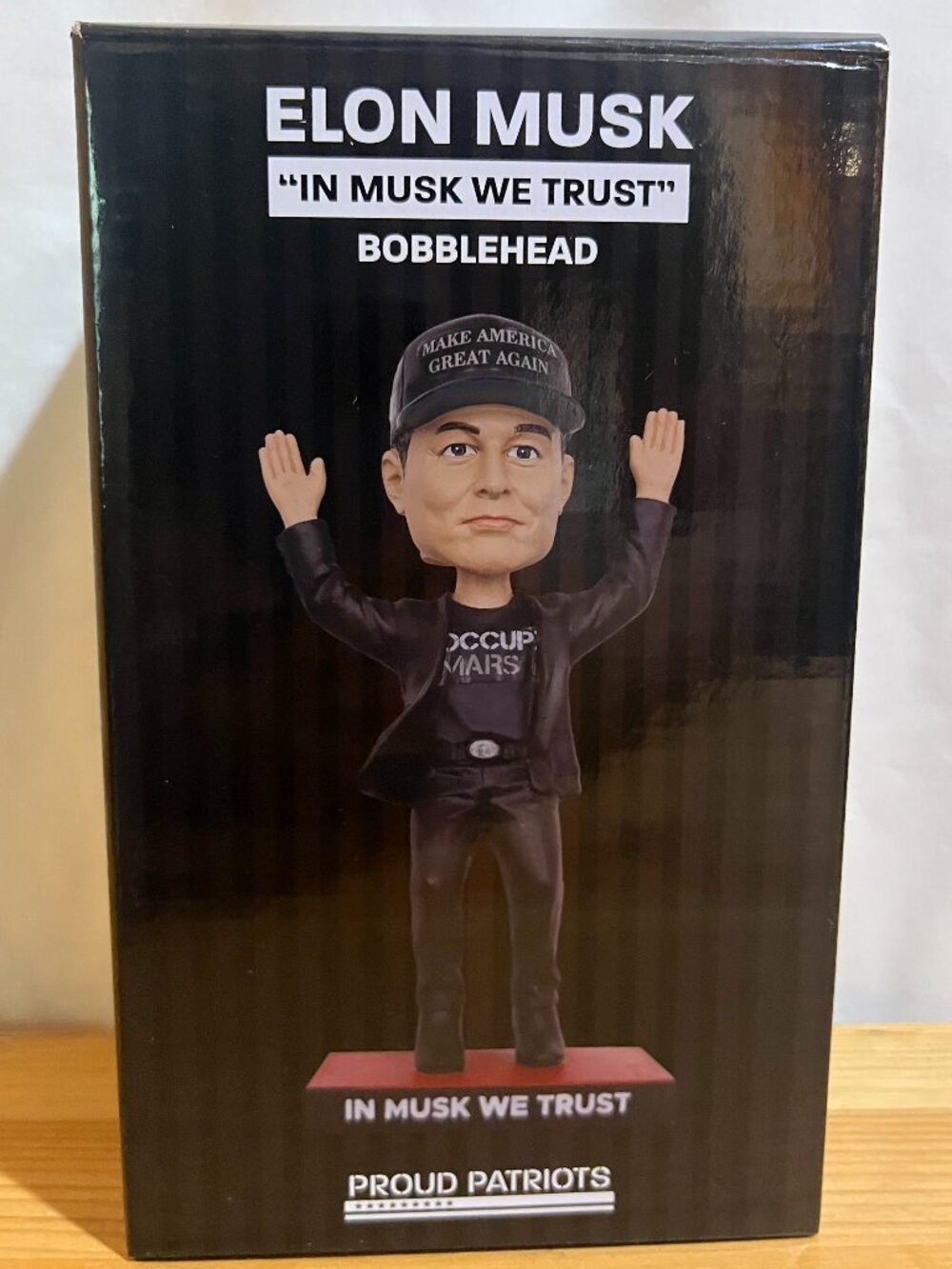 Elon Musk DARK MAGA Bobblehead Make America Great Again DOGE Used Good Condition